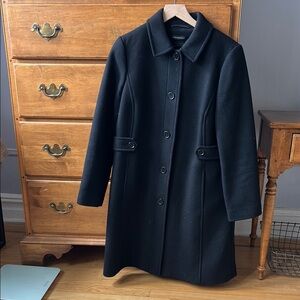 Talbots Black Pea Coat Elegant Wool Craftsmanship